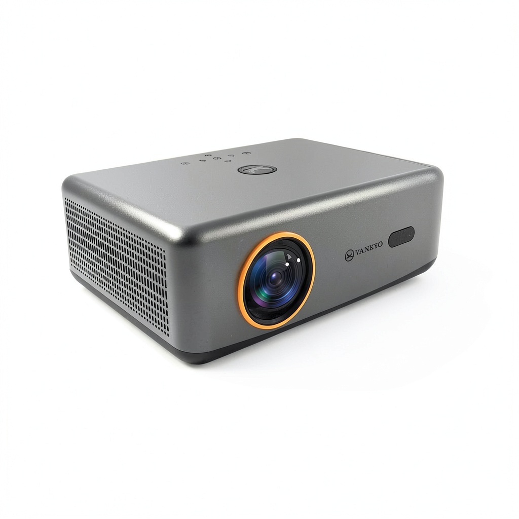 Installing Vankyo V700 Neo 1080P Projector Google TV Dolby Audio on a wooden desk