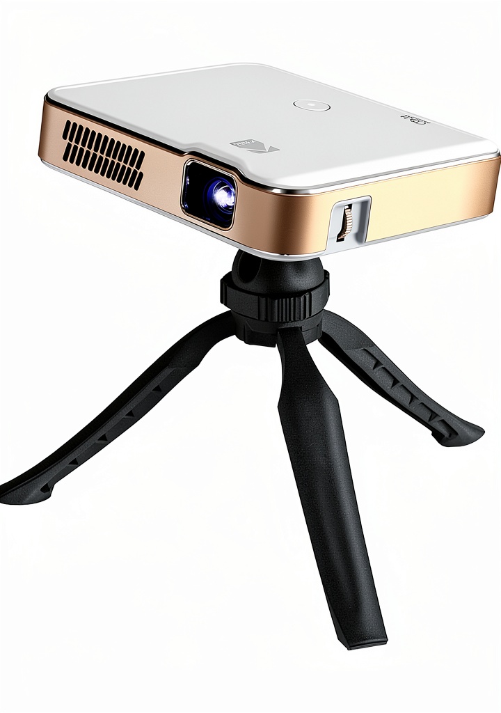 Kodak Luma 400 projector displaying a movie on a wall in a dark room
