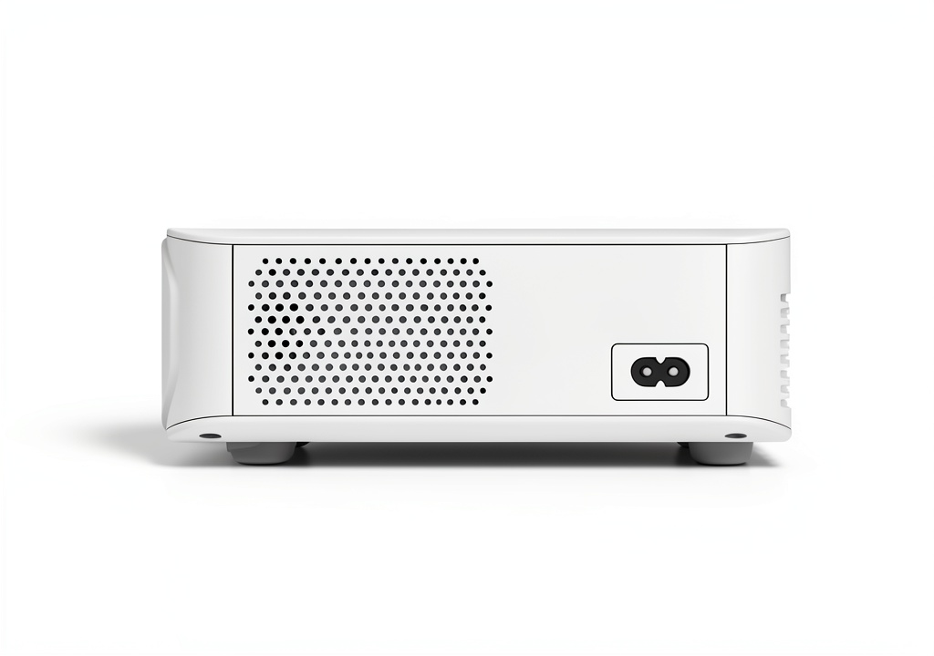 BOSS S5A projector displaying a high-definition movie on a screen