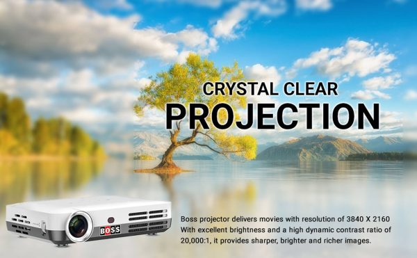 BOSS S7 4K Portable Projector Android WiFi Bluetooth Home-9