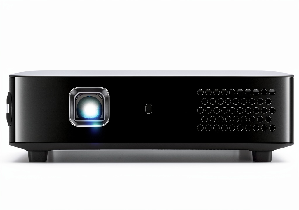 Miroir M200S Portable Smart HD Projector setup in dim living room showing movie projection