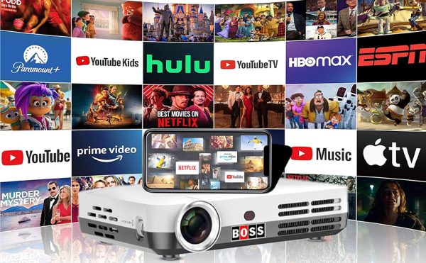 BOSS S7 4K Portable Projector Android WiFi Bluetooth Home-11