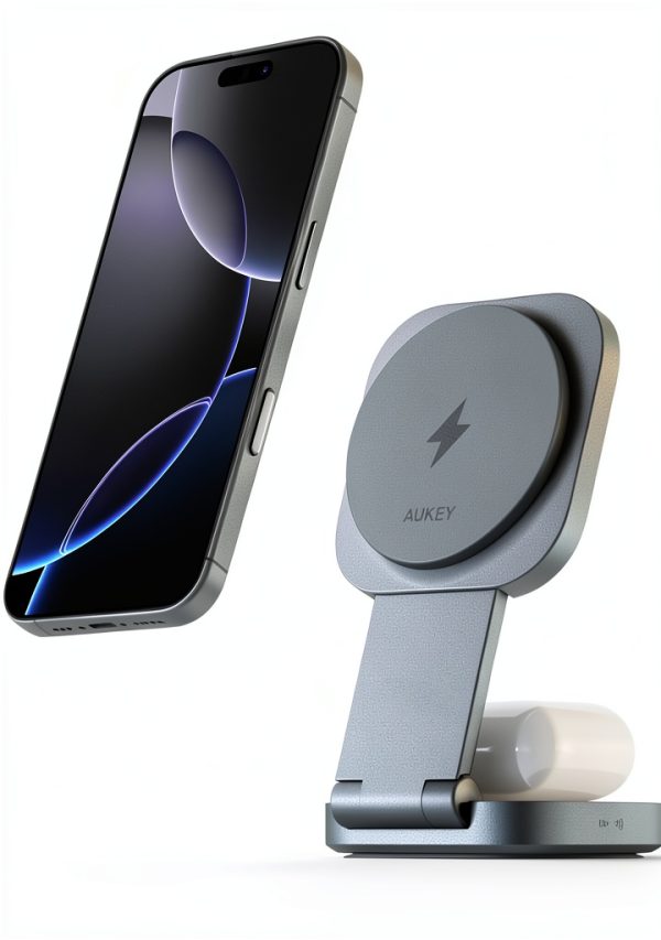 AUKEY 2-in-1 Foldable MagSafe Wireless Charger Qi2 15W Fast-1