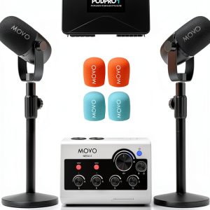 Movo PodPro-T Bundle Dual MDX-2 Interface with 2 CastMic XLR Mics-0